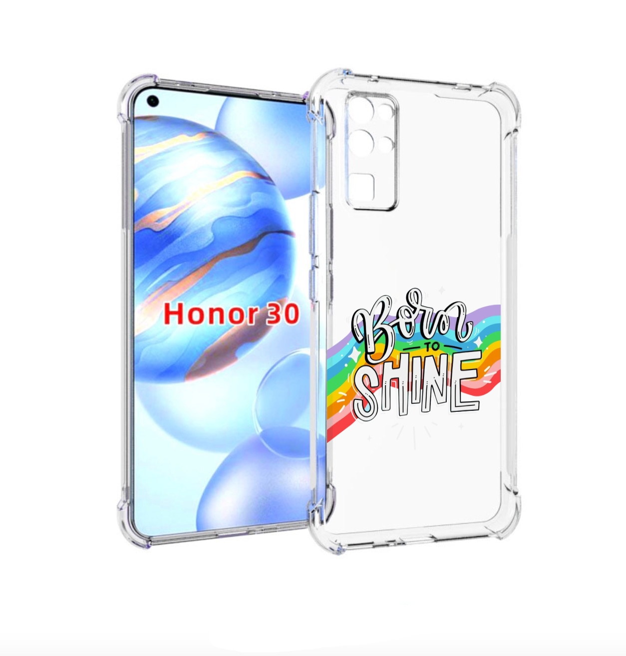 

Чехол бампер MyPads рожден-чтобы-сиять для Honor 30 (BMH-AN10) п, Прозрачный, Tocco