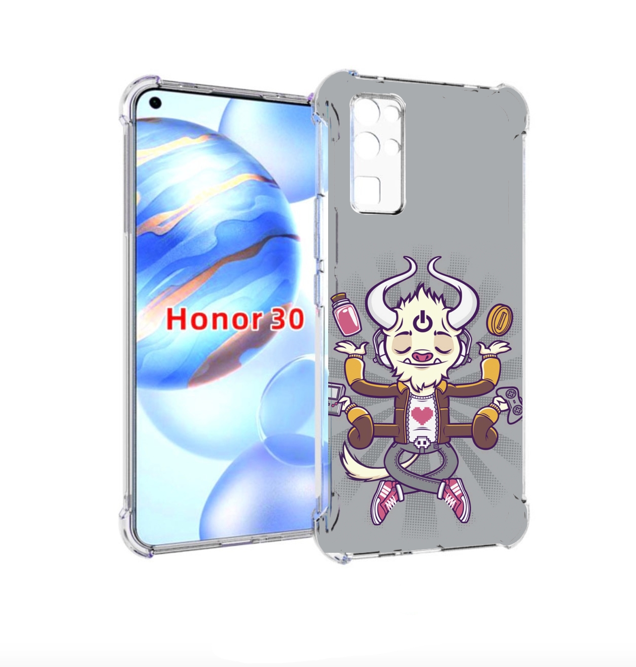 

Чехол бампер MyPads рогатый любитель поиграть для Honor 30 (BMH-, Прозрачный, Tocco