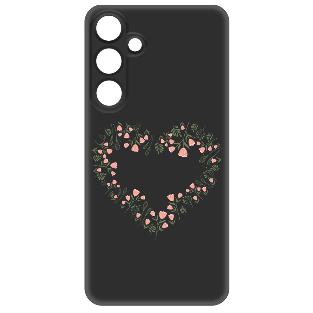 

Чехол-накладка Krutoff Soft Case Цветочное сердце для Samsung Galaxy S24+ черный