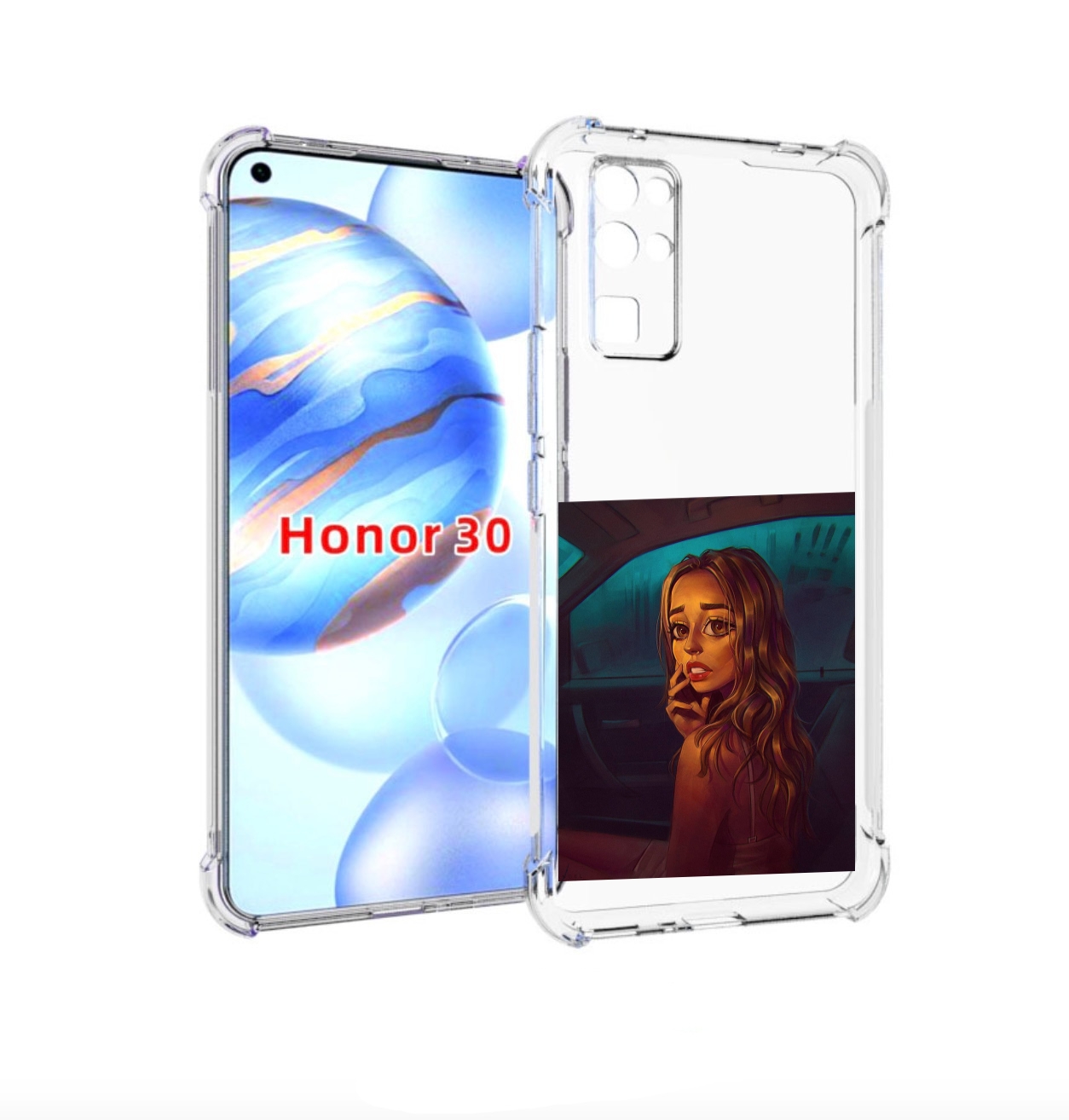 

Чехол бампер MyPads пуп-невесты женский для Honor 30 (BMH-AN10), Прозрачный, Tocco