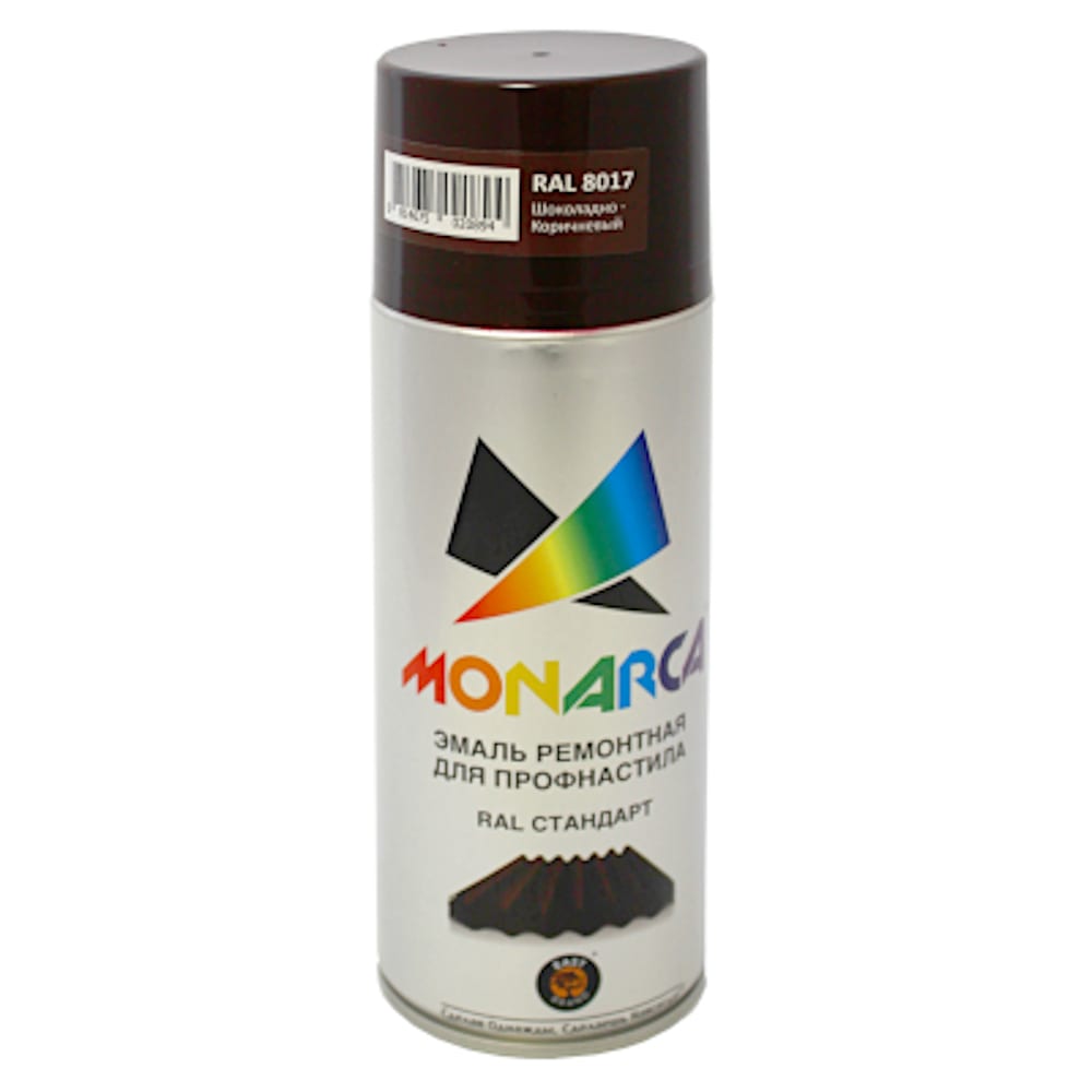 Аэрозольная эмаль для профнастила MONARCA RAL8017 шоколадно-коричневый 78017 monarca краска аэрозольная молотковая коричневый 60003