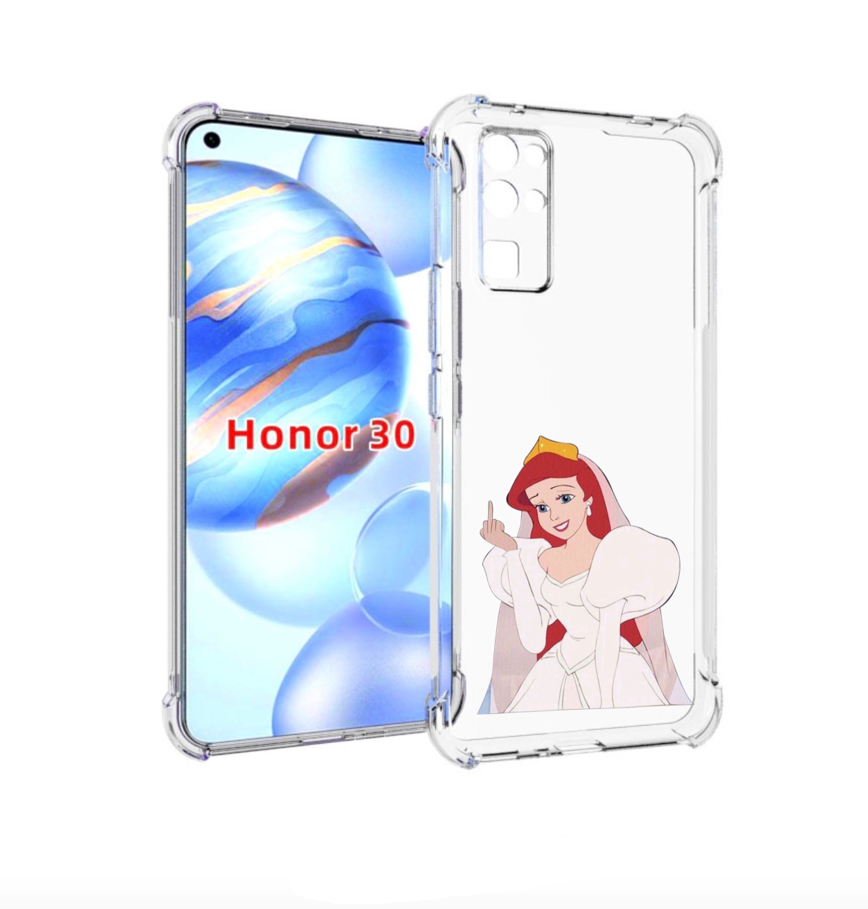 

Чехол бампер MyPads принцесса-Русалочка-Ариель женский для Honor, Прозрачный, Tocco