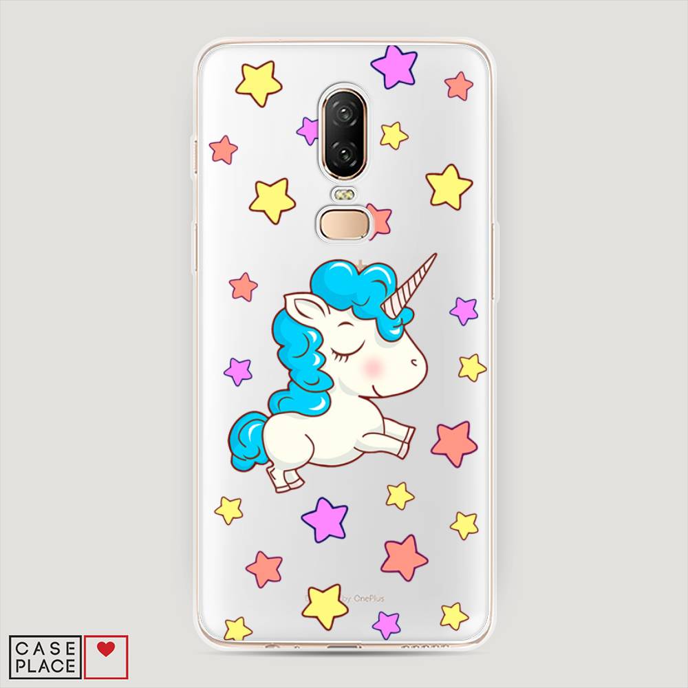 

Чехол Awog на OnePlus 6 / ВанПлас 6 "Звездный единорог", Белый;голубой;розовый, 150550-2