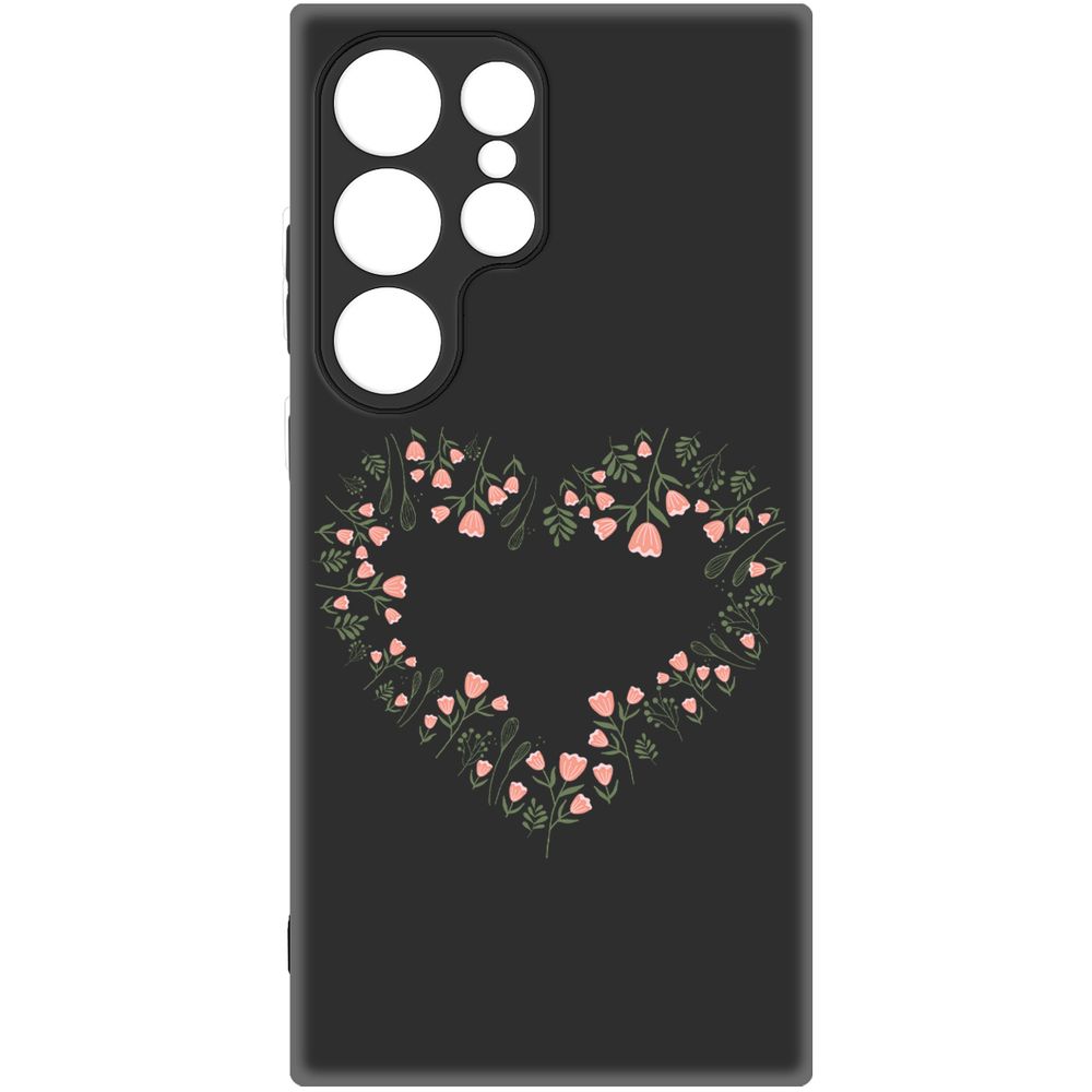 

Чехол-накладка Krutoff Soft Case Цветочное сердце для Samsung Galaxy S24 Ultra черный
