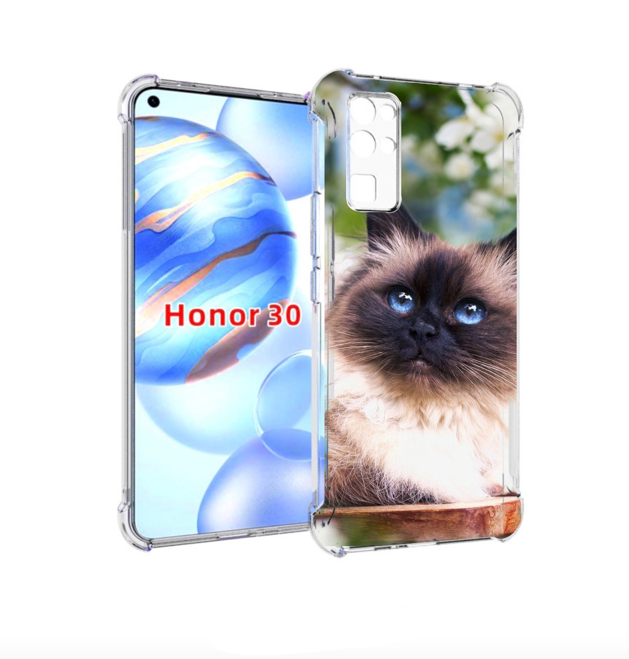 Чехол бампер MyPads порода кошка Бирман для Honor 30 (BMH-AN10)