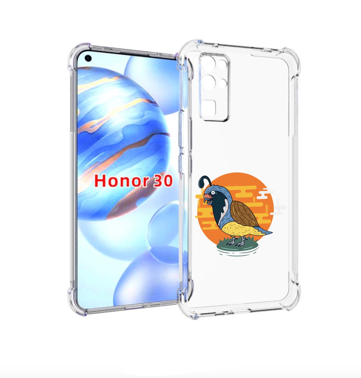 

Чехол бампер MyPads попугай-на-острове для Honor 30 (BMH-AN10) п, Прозрачный, Tocco
