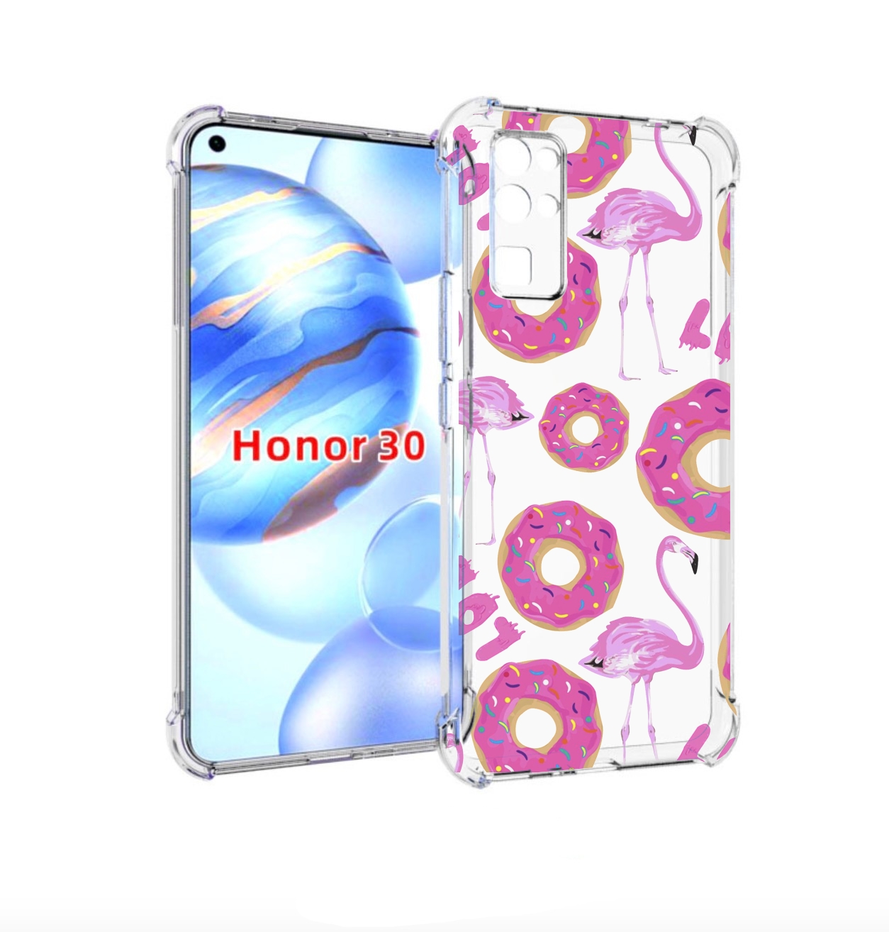 

Чехол бампер MyPads пончики-фламинго для Honor 30 (BMH-AN10) про, Прозрачный, Tocco