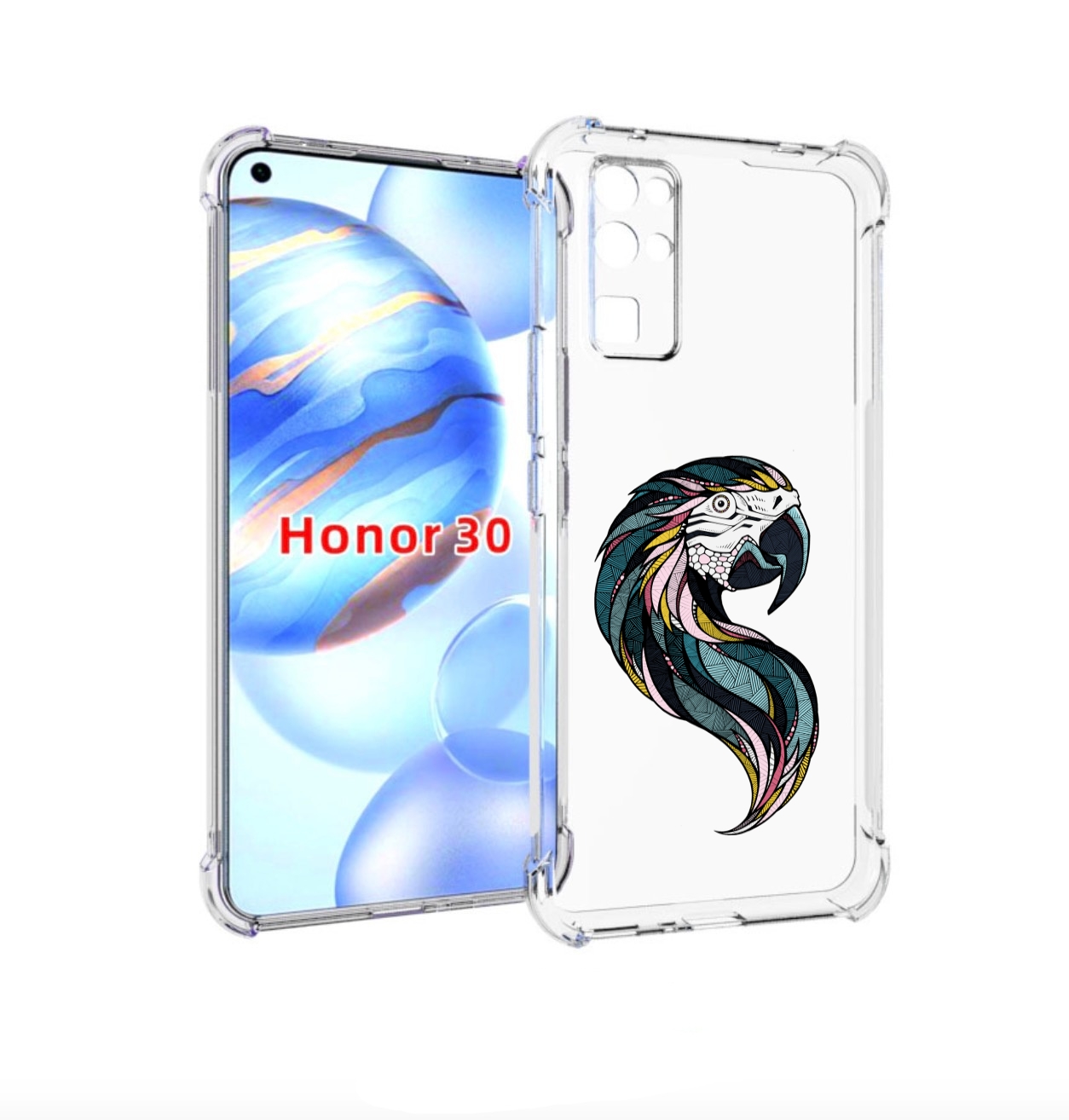 

Чехол бампер MyPads полупопугай для Honor 30 (BMH-AN10) противоу, Прозрачный, Tocco