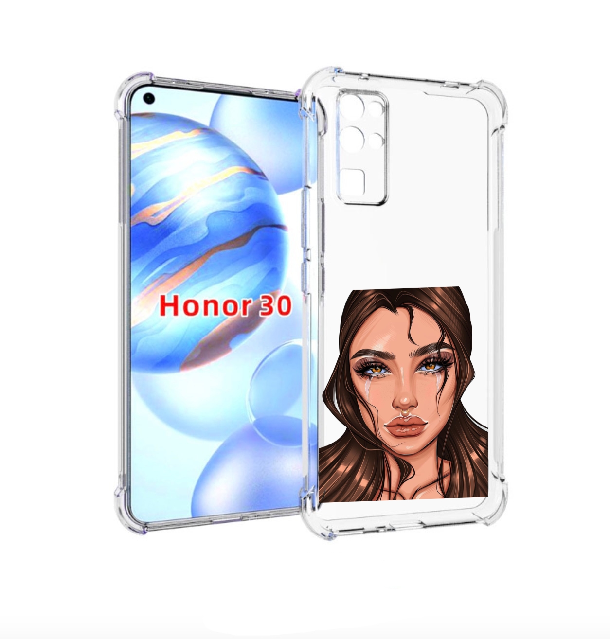 

Чехол бампер MyPads плачущая-девушка женский для Honor 30 (BMH-A, Прозрачный, Tocco