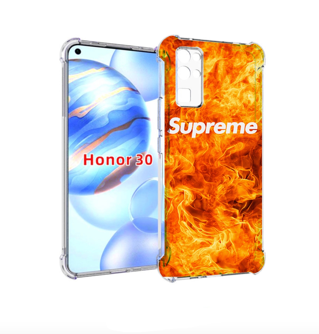 

Чехол бампер MyPads пламя-пламенное суприм для Honor 30 (BMH-AN1, Прозрачный, Tocco