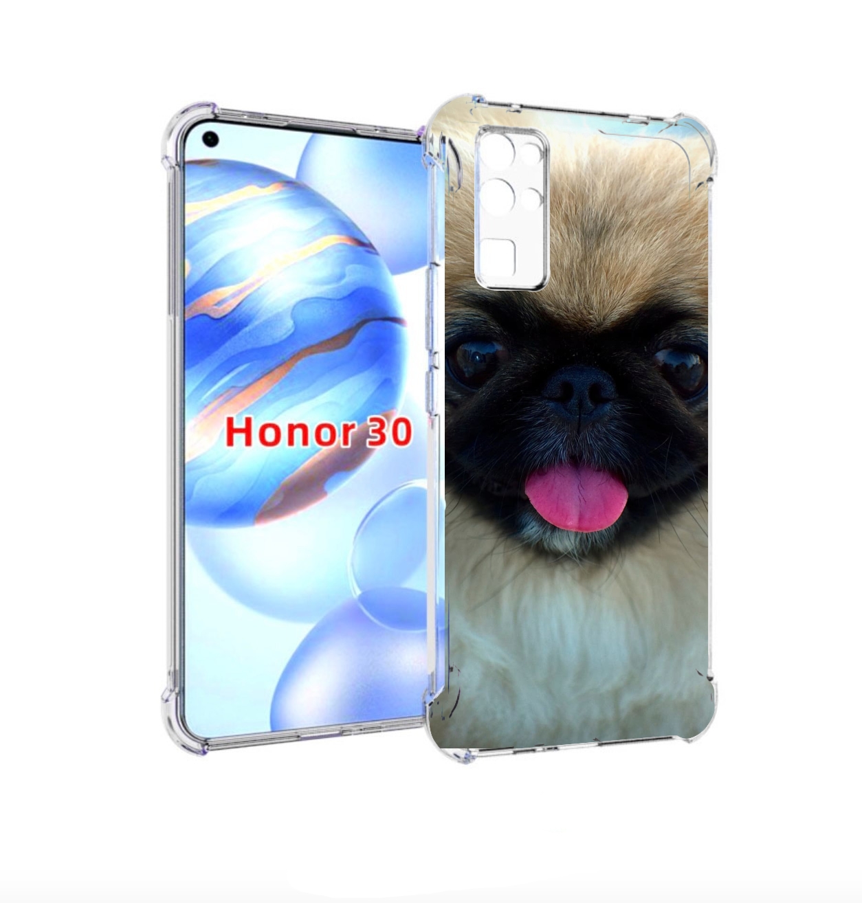 

Чехол бампер MyPads пекинез для Honor 30 (BMH-AN10) противоударный, Прозрачный, Tocco