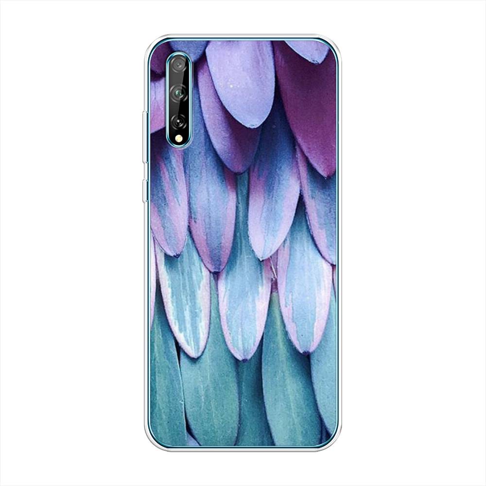 

Чехол на Huawei Y8p "Синее перо", Фиолетовый;голубой, 6103550-3