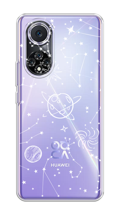 

Чехол на Huawei Nova 9 "Планеты в космосе", Белый, 6106150-2