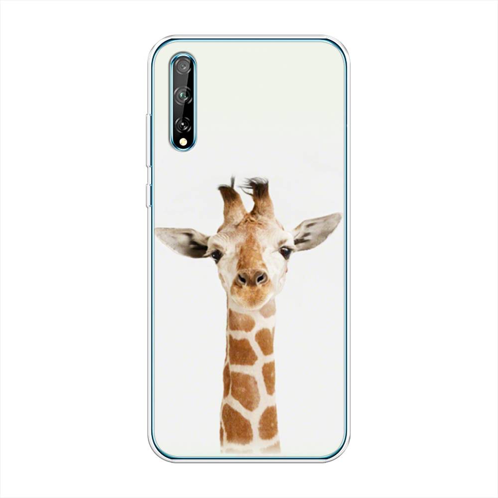 

Чехол на Huawei Y8p "Любопытный жираф", Бежевый;коричневый, 6103550-1