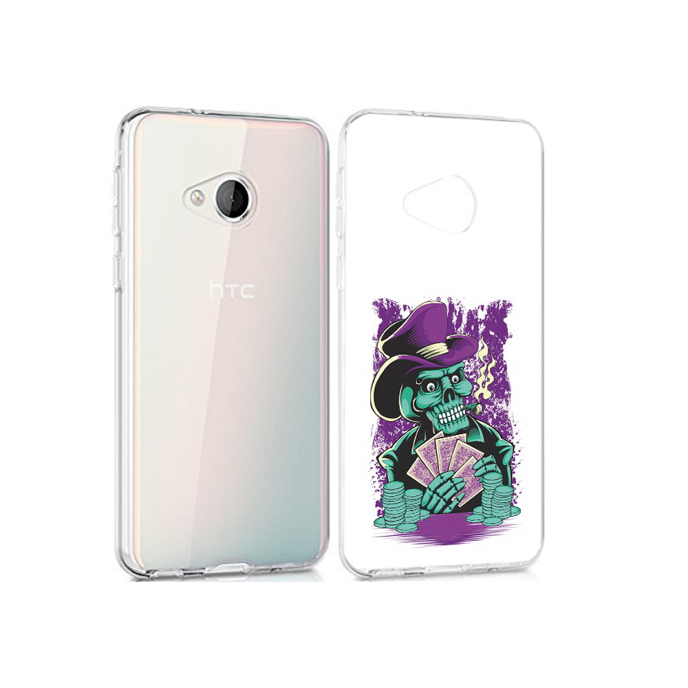 

Чехол MyPads Tocco для HTC U Play зеленый череп с картами, Прозрачный, Tocco
