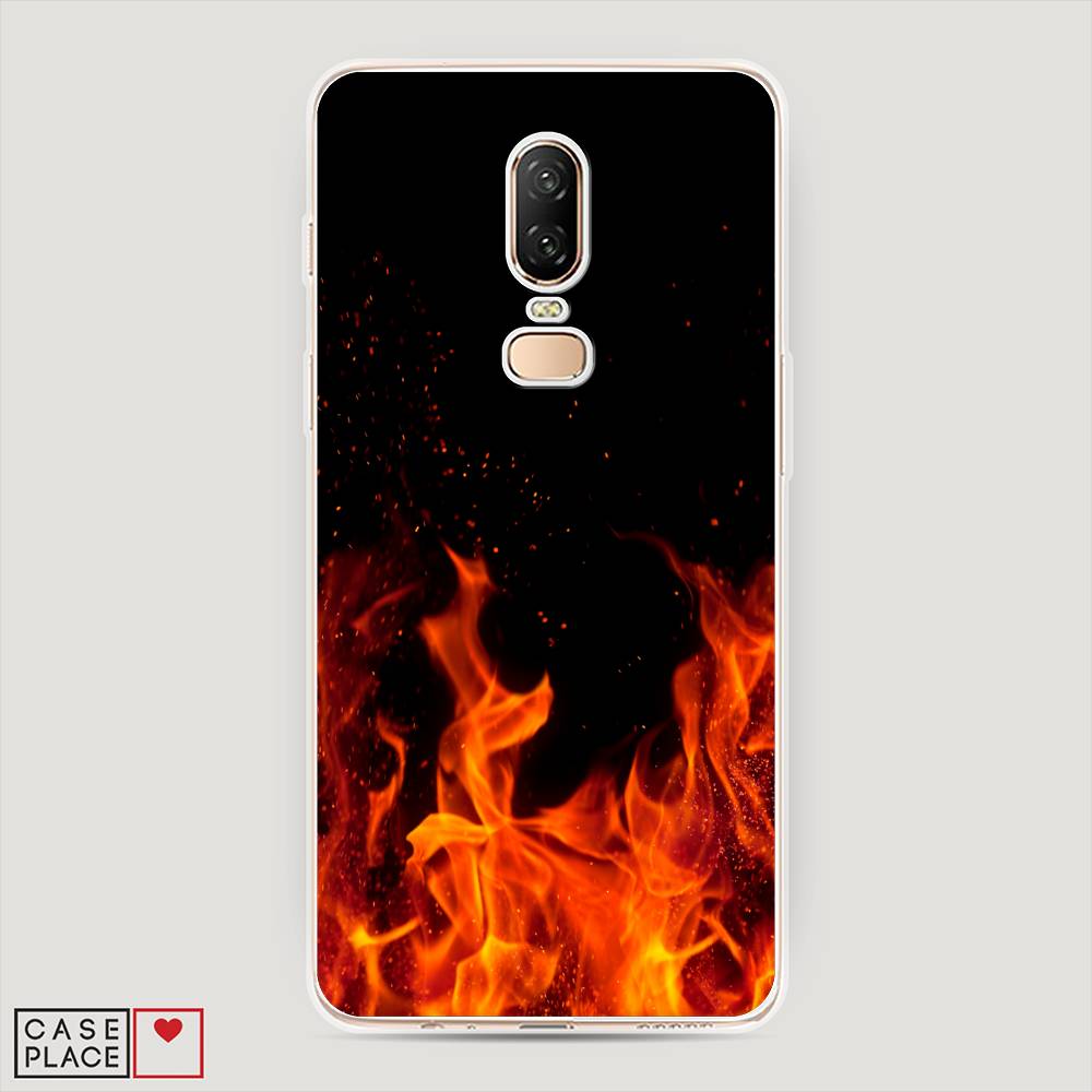 

Чехол Awog на OnePlus 6 / ВанПлас 6 "Все в огне", Оранжевый;черный, 150550-4