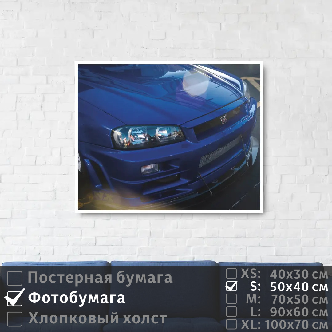 

Постер на фотобумаге ПолиЦентр Синий ниссан 50х40 см, СинийНиссан