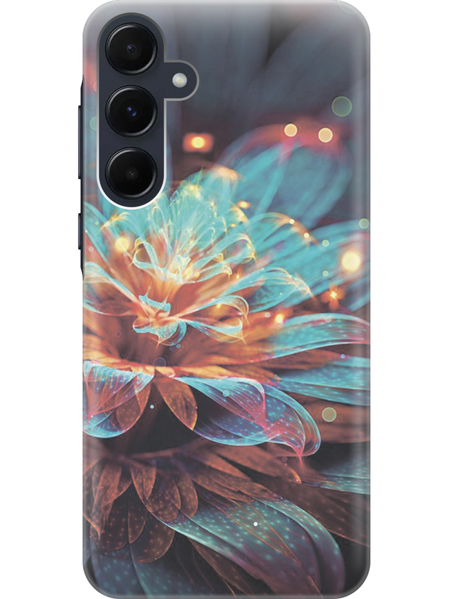 

Силиконовый чехол на Samsung Galaxy A35 с рисунком "Магический цветок", Голубой;красный;черный, 20012130