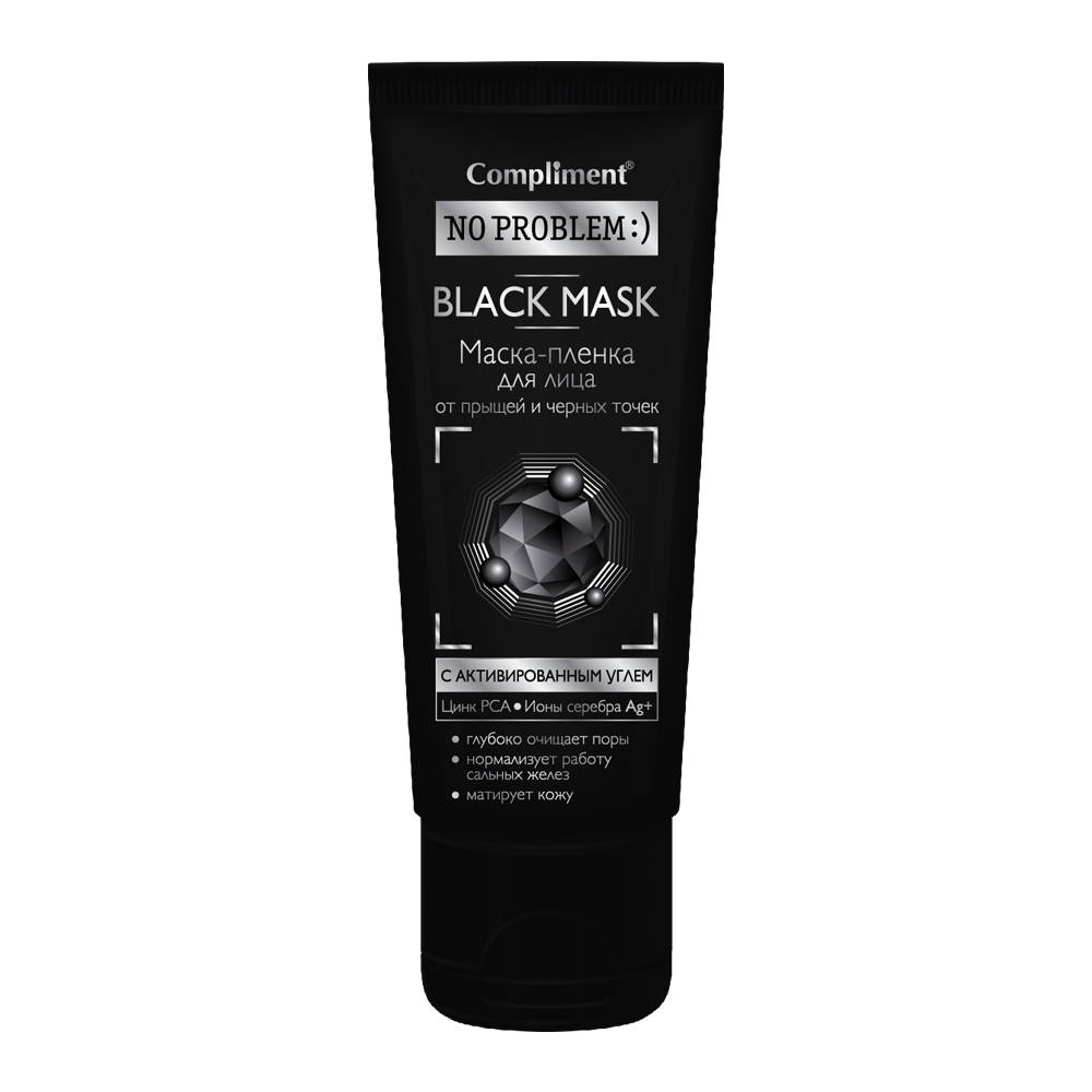 Маска-пленка Compliment Black Mask 80 мл invit маска для лица face detox mask salicylic acid 2% charoal powder 50