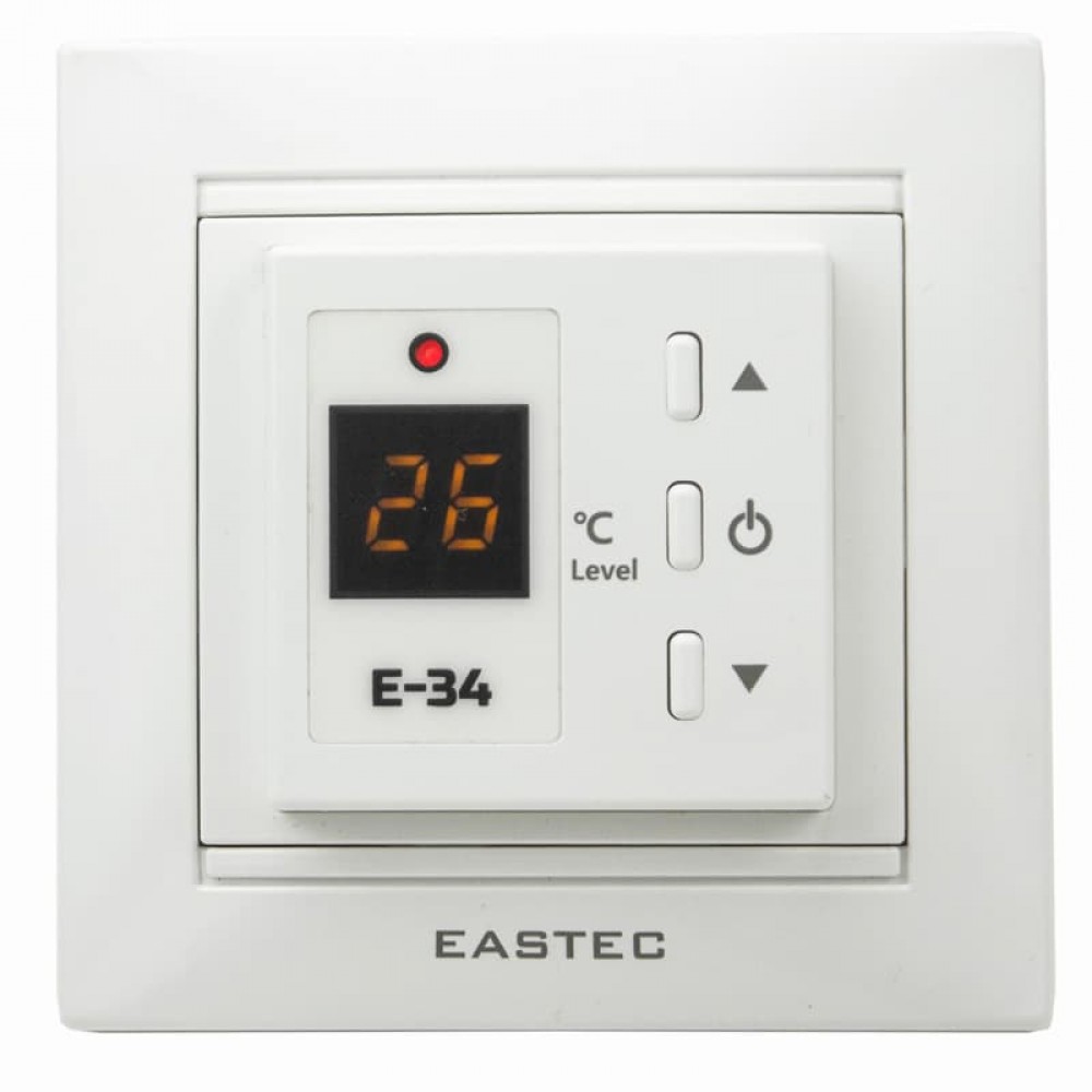 фото Терморегулятор eastec e-34 для теплых полов и обогревателей, белый. встраиваемый
