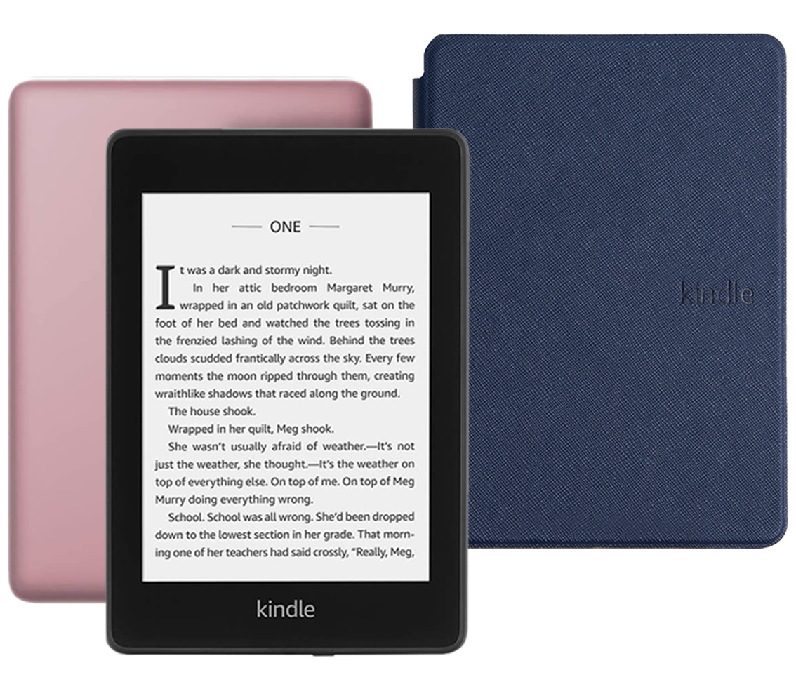 фото Amazon kindle paperwhite 2018 8gb special offer plum + обложка blue