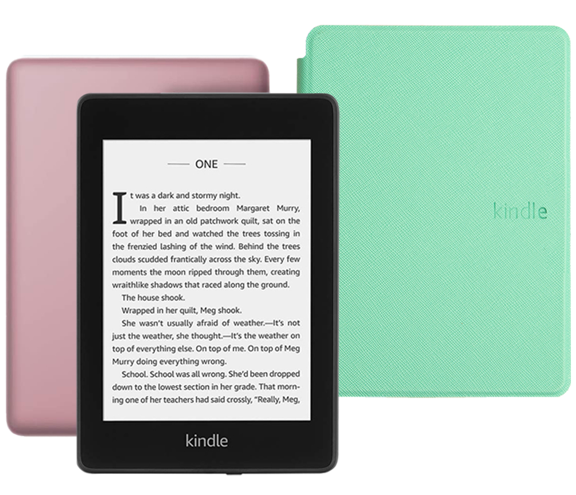 фото Amazon kindle paperwhite 2018 8gb special offer plum + обложка light green