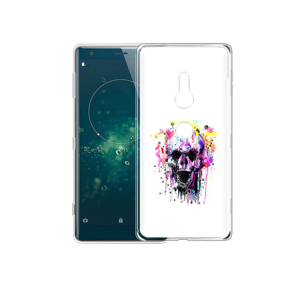 

Чехол MyPads Tocco для Sony Xperia XZ2 граффити череп, Прозрачный, Tocco