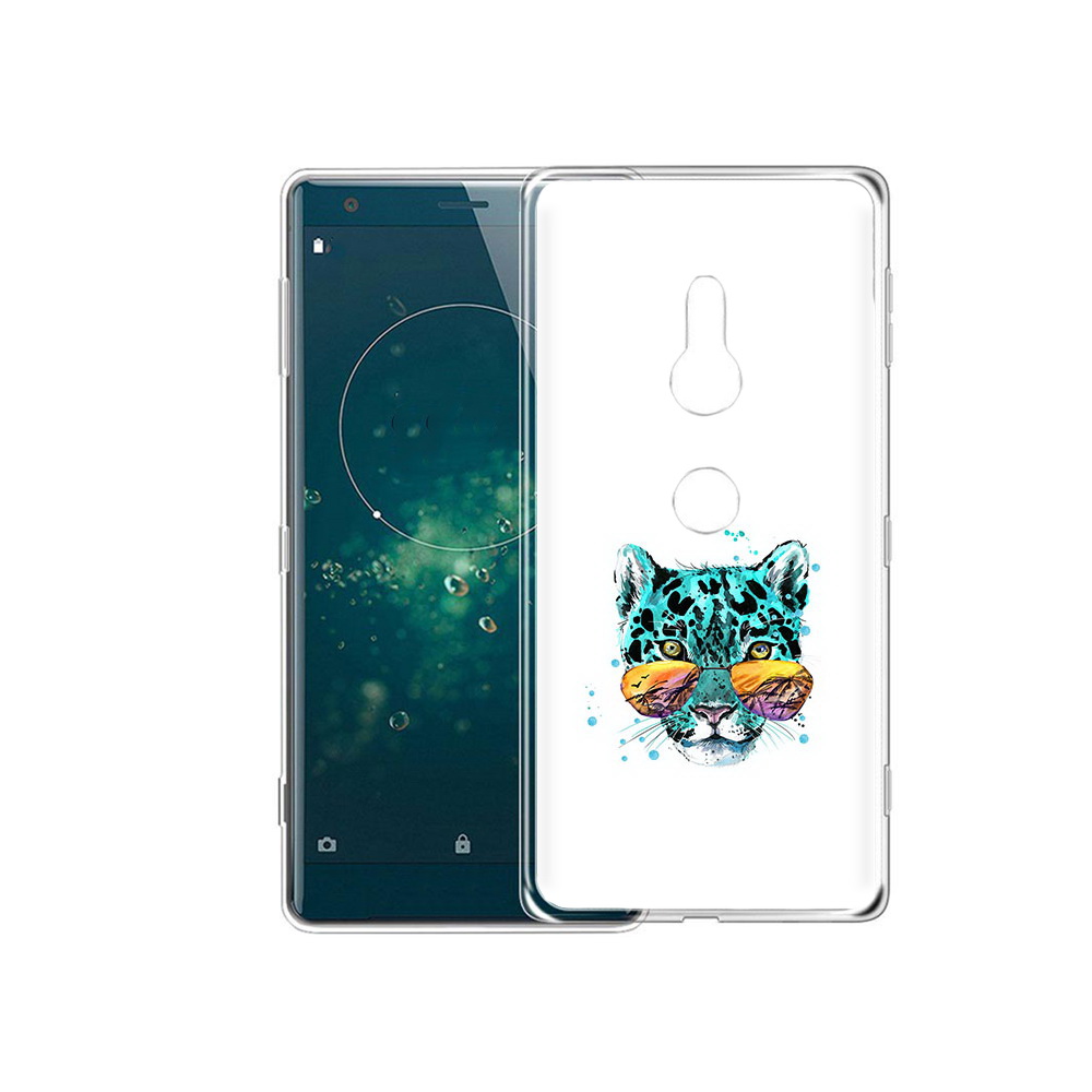 

Чехол MyPads Tocco для Sony Xperia XZ2 голубой лео, Прозрачный, Tocco