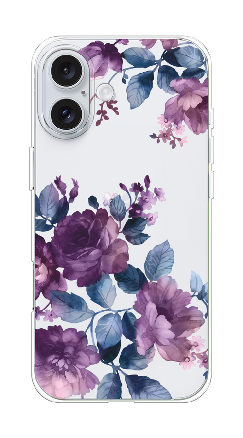 

Чехол на Apple iPhone 16 Plus "Purple Blossoms", Синий;фиолетовый, 16150-1