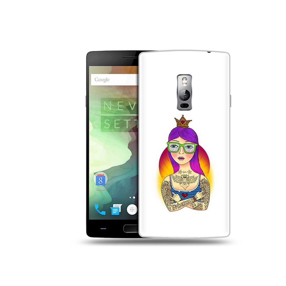

Чехол MyPads Tocco для OnePlus 2 девушка в татуировках с короной, Прозрачный, Tocco