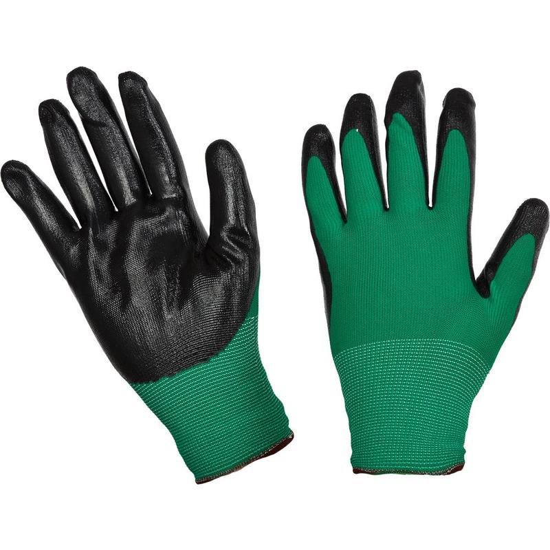 Перчатки защитные нейлоновые с нитриловым покрытием, размер 8 (M), 1 пара полуобливные перчатки с нитриловым покрытием манжета nitras premium р 10 3410p