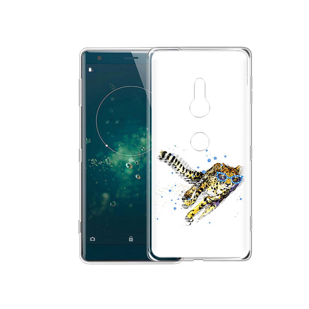 

Чехол MyPads Tocco для Sony Xperia XZ2 гепард в очках, Прозрачный, Tocco