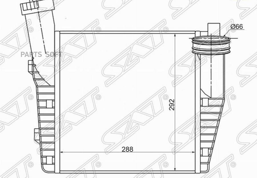 

SAT Радиатор интеркулера AUDI Q7 06-/PORSCHE CAYENNE 02-/VOLKSWAGEN TOUAREG 02-левый