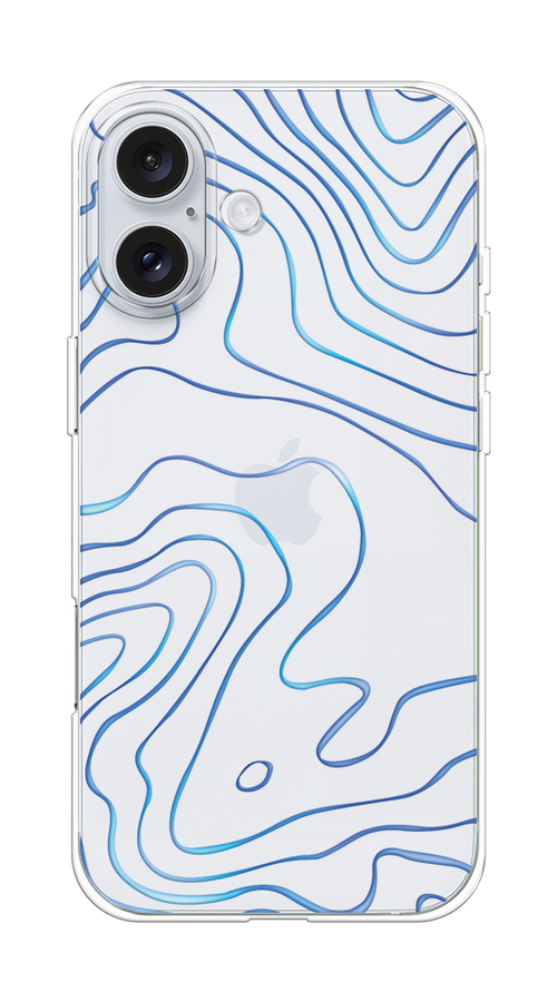 

Чехол на Apple iPhone 16 Plus "Blue lines", Прозрачный;синий, 16150-1
