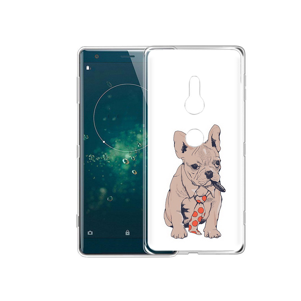 

Чехол MyPads Tocco для Sony Xperia XZ2 бульдог с сигарой, Прозрачный, Tocco