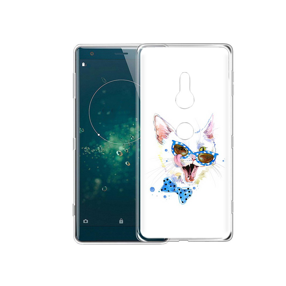 

Чехол MyPads Tocco для Sony Xperia XZ2 белый кот, Прозрачный, Tocco