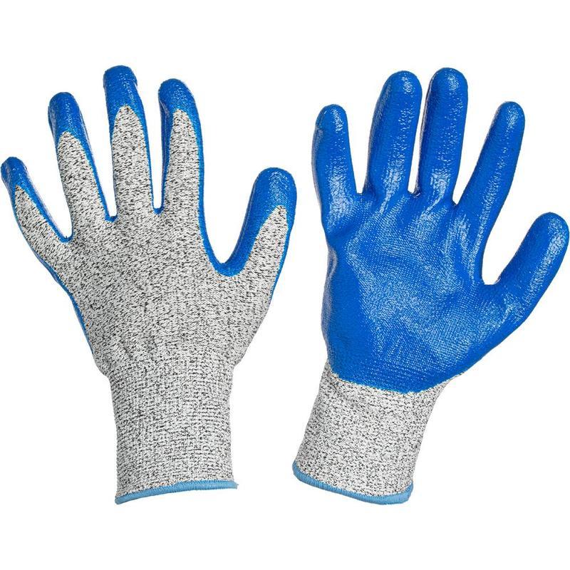 Перчатки защитные от порезов Хорнет, с нитриловым покрытием, размер 10 (XL), 1 пара перчатки нейлоновые с нитриловым полуобливом размер 8 микс greengo