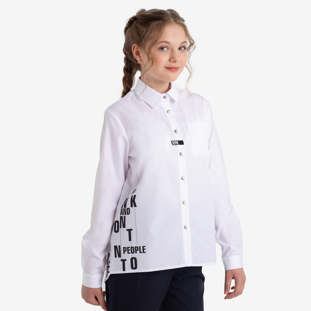 Рубашка детская Kapika KJGCR02, белый, 146