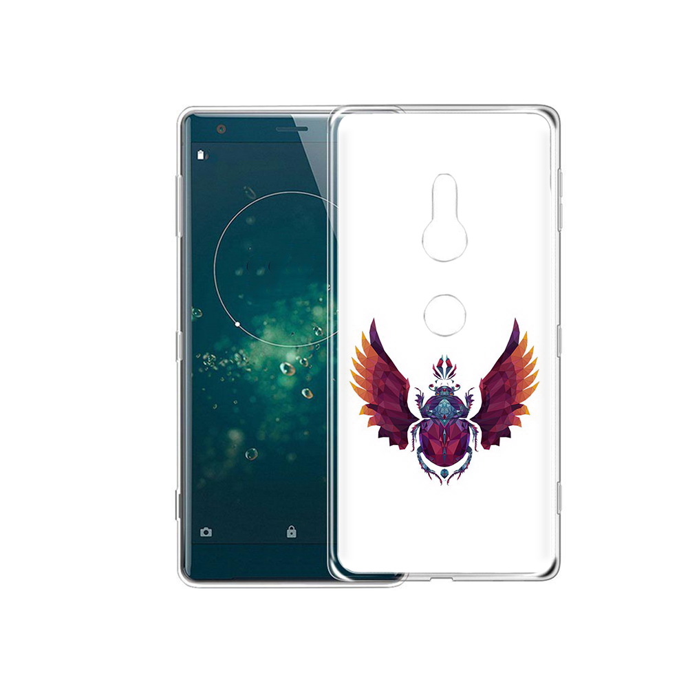 

Чехол MyPads Tocco для Sony Xperia XZ2 алмазный скоробей, Прозрачный, Tocco