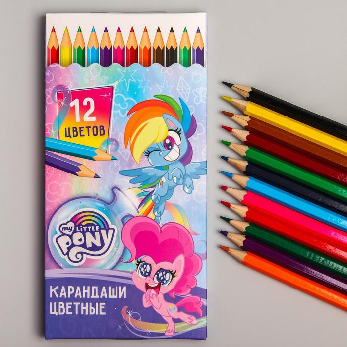 фото Карандаши 12 цветов "пинки пай", заточенные, шестигранные my little pony hasbro