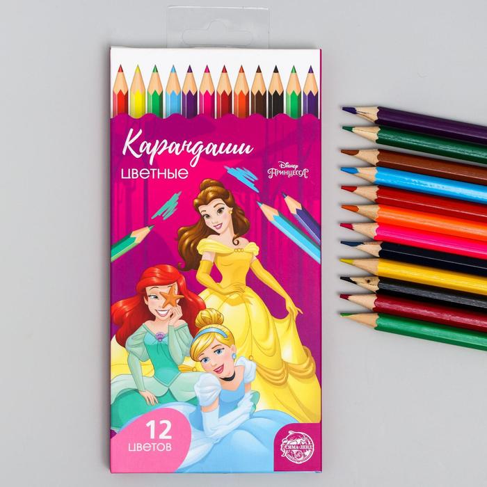 

Карандаши 12 цветов "Принцессы", заточенные, шестигранные Принцессы, Серый;коричневый;черный;красный;синий;зеленый;оранжевый;желтый;фиолетовый;розовый