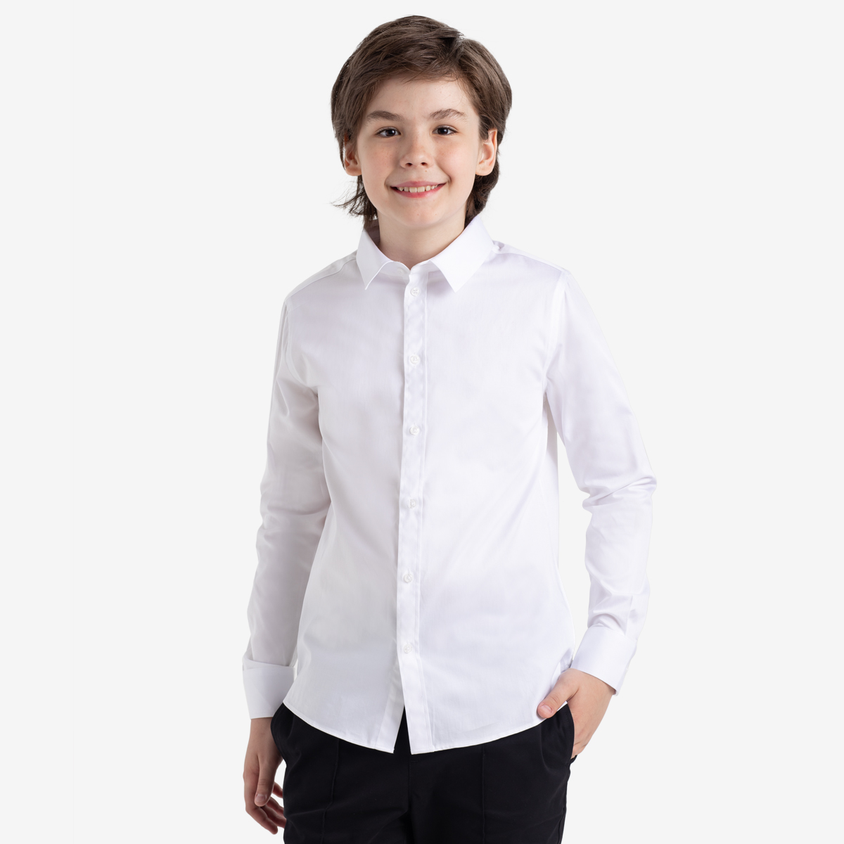 Рубашка детская Kapika KJBCR04, белый, 140