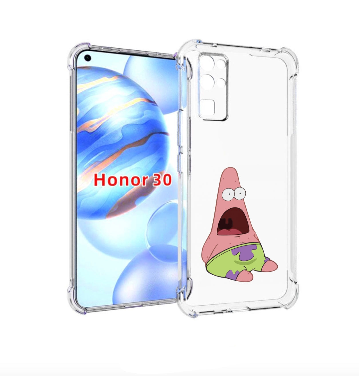 

Чехол бампер MyPads патрик-в-шоке детский для Honor 30 (BMH-AN10, Прозрачный, Tocco