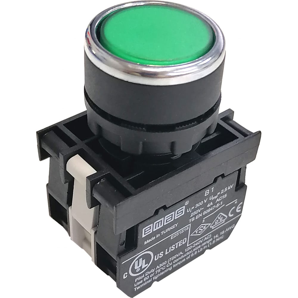 

Нажимная кнопка Emas круглая зелёная, 250В AC, 4А, 100-230В AC, 10шт. B1Y2DY