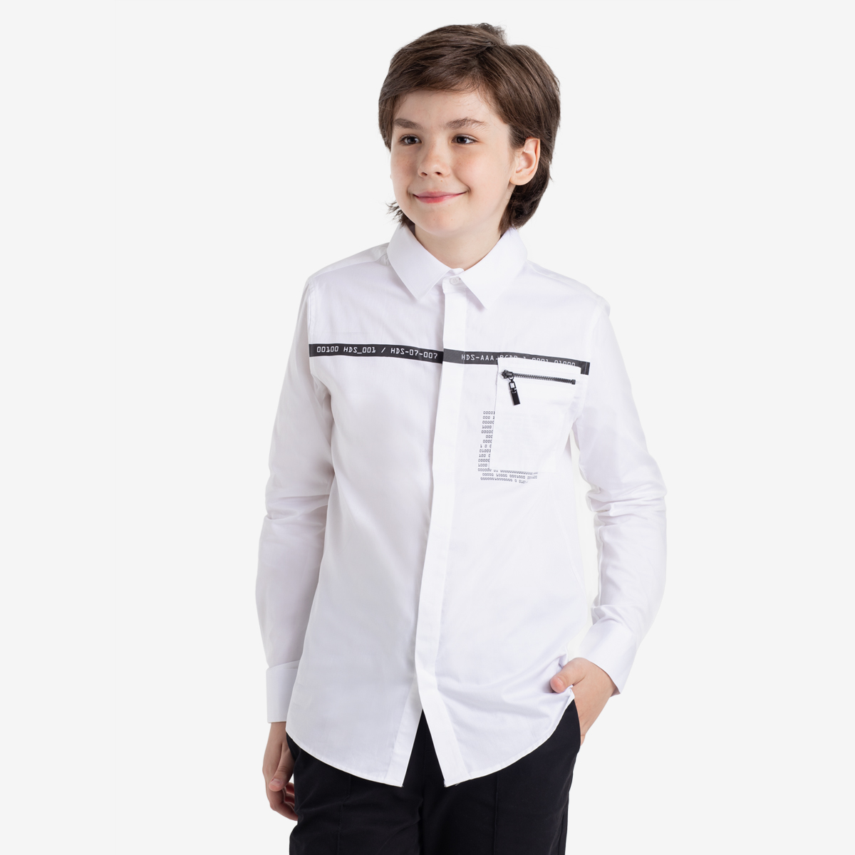 Рубашка детская Kapika KJBCR03, белый, 140