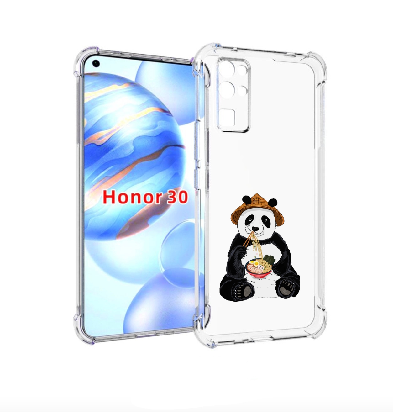 

Чехол бампер MyPads панда-любит-лапшу для Honor 30 (BMH-AN10) пр, Прозрачный, Tocco