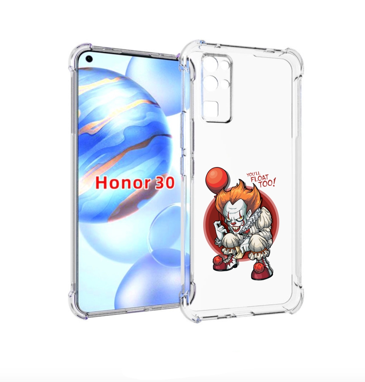 

Чехол бампер MyPads одетый-клоун для Honor 30 (BMH-AN10) противо, Прозрачный, Tocco