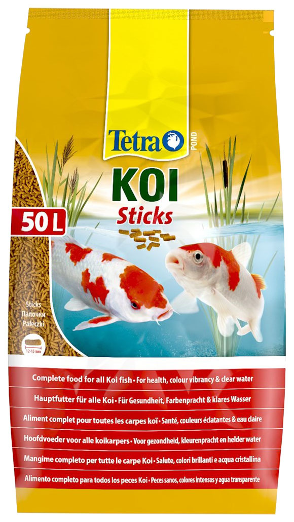 фото Корм для кои tetra koi sticks, основной, палочки, 50 л