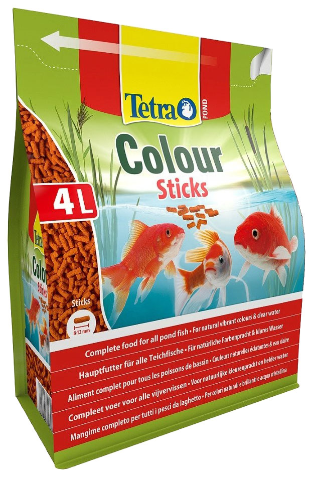 Корм для прудовых рыб Tetra Pond Color Sticks, для окраски, палочки, 4 л