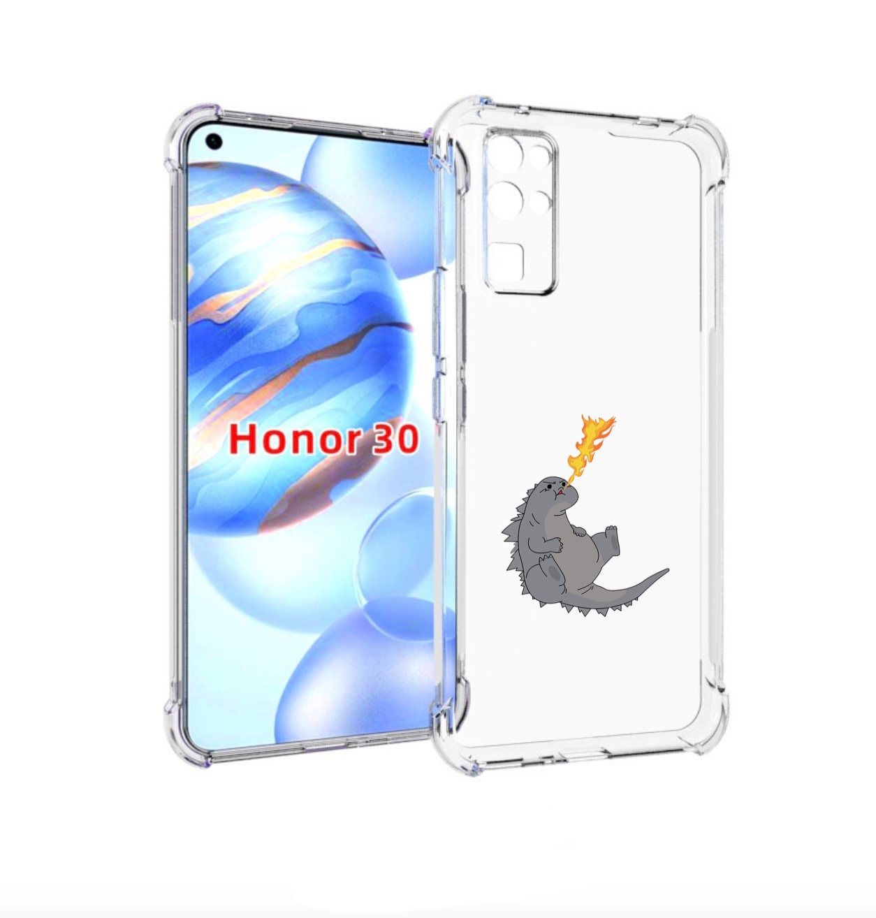 

Чехол бампер MyPads огнедышащий-дракончик для Honor 30 (BMH-AN10, Прозрачный, Tocco